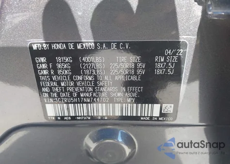 2022 Honda Hr-V 2Wd Sport from USA, damaged, VIN 3CZRU5H17NM744702